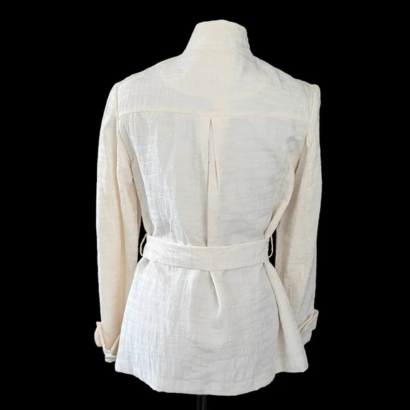 mac & jac Off-White Double-Breasted Trench Coat - Picture 3 of 8